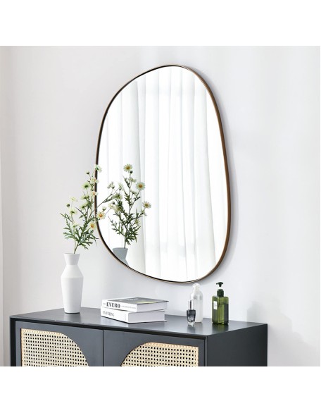Shaped Iron Border Mirror Bedroom Wall Mounted Makeup Mirror Bathroom Toilet Mirror