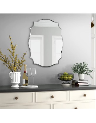 Shaped Bevelled Edge Bathroom Mirror Wall Mounted Sanitary Washroom Decorative Mirror