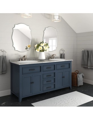 Shaped Bevelled Edge Bathroom Mirror Wall Mounted Sanitary Washroom Decorative Mirror