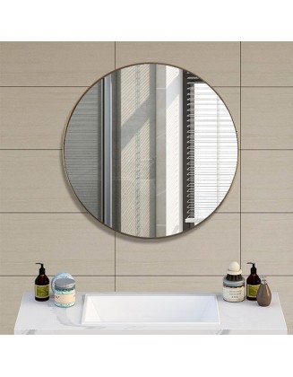 Bathroom Mirror Creative Decorative Round Bathroom Mirror Wall Mounted No Punch Makeup Mirror