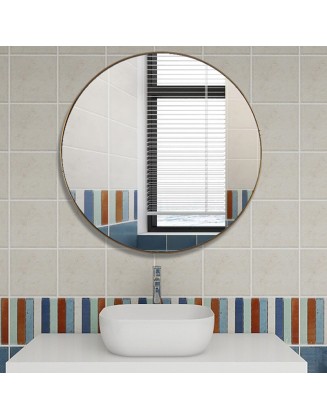 Bathroom Mirror Creative Decorative Round Bathroom Mirror Wall Mounted No Punch Makeup Mirror