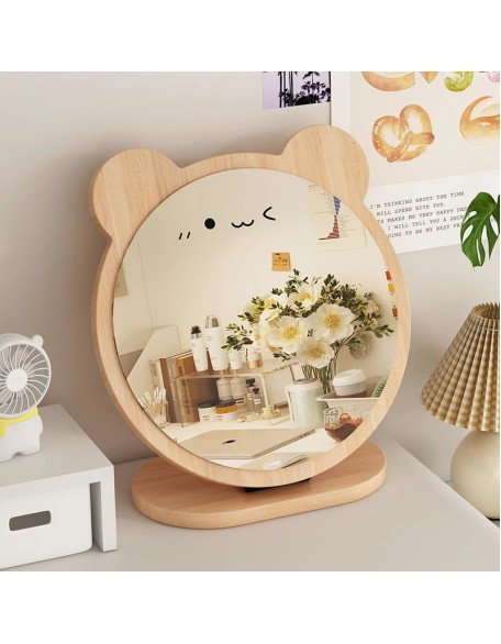 Mirror vanity mirror desktop tabletop wooden small mirror bedroom dressing table vanity mirror