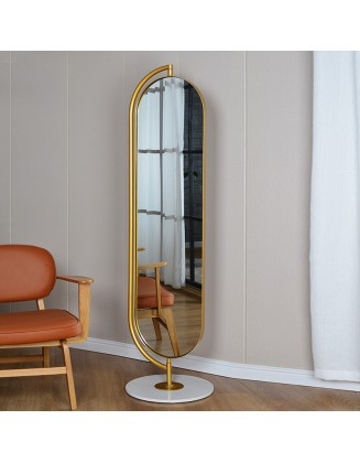 Mirror full body floor-standing home bedroom rotating fitting living room stereo light luxury dressing mirror