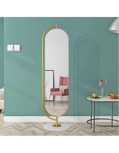 Mirror full body floor-standing home bedroom rotating fitting living room stereo light luxury dressing mirror