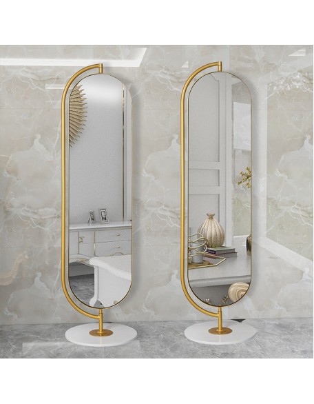 Mirror full body floor-standing home bedroom rotating fitting living room stereo light luxury dressing mirror