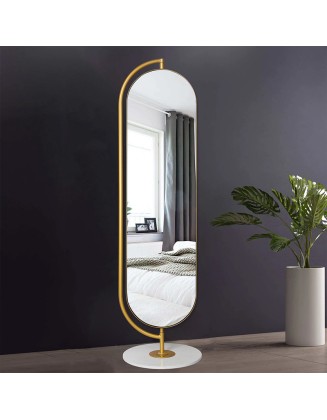 Mirror full body floor-standing home bedroom rotating fitting living room stereo light luxury dressing mirror