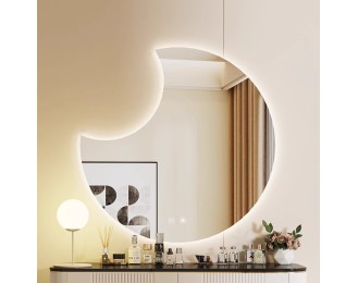 Wall-mounted smart light vanity mirror with lights girls bedroom desktop desktop Netflix girl heart dressing table mirror